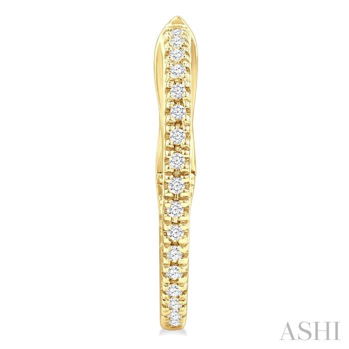 1/6 Ctw Inside & Outside Round Cut Diamond Hoop Earrings in 10K Yellow Gold