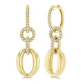 1/2 Ctw Interlocked Ovals and Circles Round Cut Diamond Aeris Gold Fashion Earrings in 14K Yellow Gold
