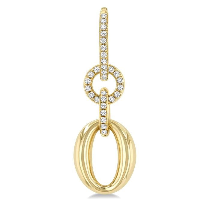 1/2 Ctw Interlocked Ovals and Circles Round Cut Diamond Aeris Gold Fashion Earrings in 14K Yellow Gold