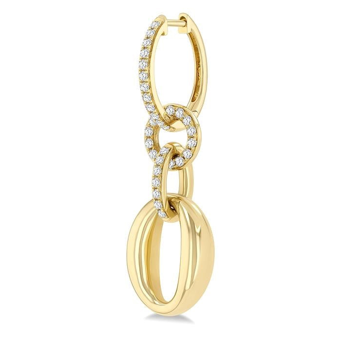 1/2 Ctw Interlocked Ovals and Circles Round Cut Diamond Aeris Gold Fashion Earrings in 14K Yellow Gold