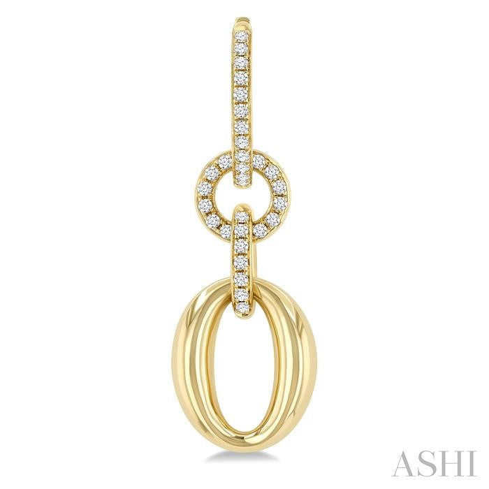 1/2 Ctw Interlocked Ovals and Circles Round Cut Diamond Aeris Gold Fashion Earrings in 14K Yellow Gold