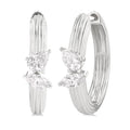 Ribbed Diamond Fashion Hoop Earrings
