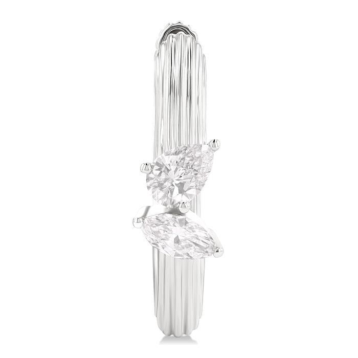 Ribbed Diamond Fashion Hoop Earrings