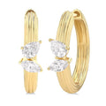 Ribbed Diamond Fashion Hoop Earrings