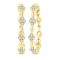 1/6 Ctw Kite Shape Motif and Ball Bead Link Round Cut Diamond Fashion Hoop Earrings in 10K Yellow Gold