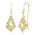 1/3 Ctw Round Cut Diamond Kite Shape Fashion Earrings in 10K Yellow Gold