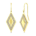 1/3 Ctw Round Cut Diamond Rhombus Shape Fashion Earrings in 10K Yellow Gold