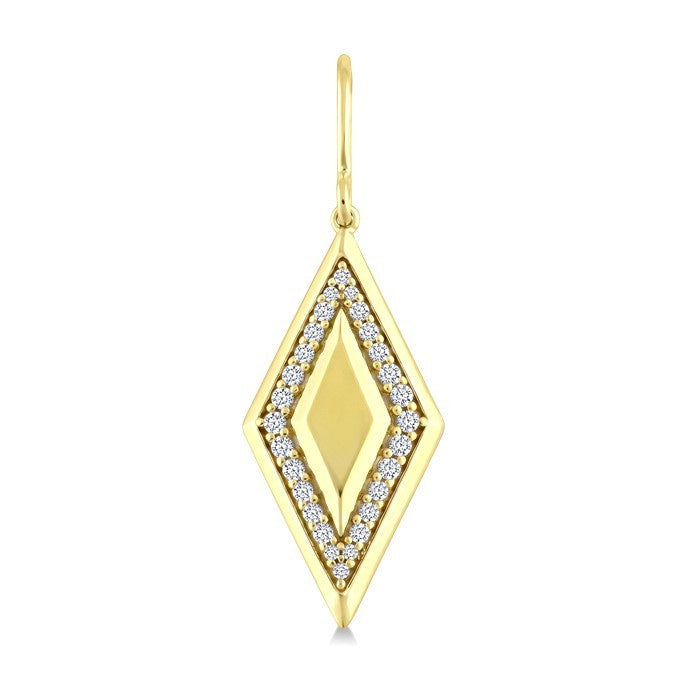 1/3 Ctw Round Cut Diamond Rhombus Shape Fashion Earrings in 10K Yellow Gold