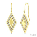 1/3 Ctw Round Cut Diamond Rhombus Shape Fashion Earrings in 10K Yellow Gold