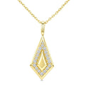 1/4 Ctw Round Cut Diamond Kite Shape Pendant With Chain in 10K Yellow Gold