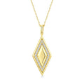 1/4 Ctw Round Cut Diamond Rhombus Shape Pendant With Chain in 10K Yellow Gold