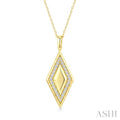 1/4 Ctw Round Cut Diamond Rhombus Shape Pendant With Chain in 10K Yellow Gold