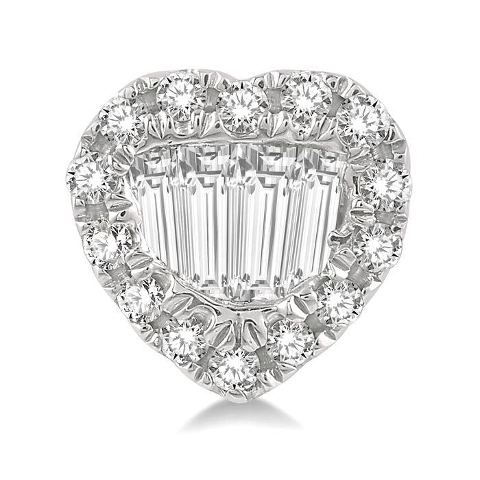 Heart Shape Halo Fusion Diamond Fashion Earrings