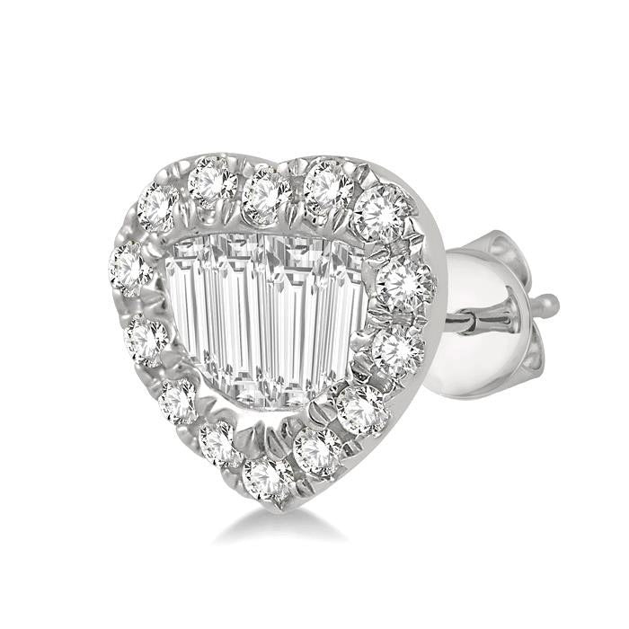 Heart Shape Halo Fusion Diamond Fashion Earrings
