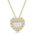 Majesty Riviera Heart Shape Halo Fusion Diamond Fashion Pendant
