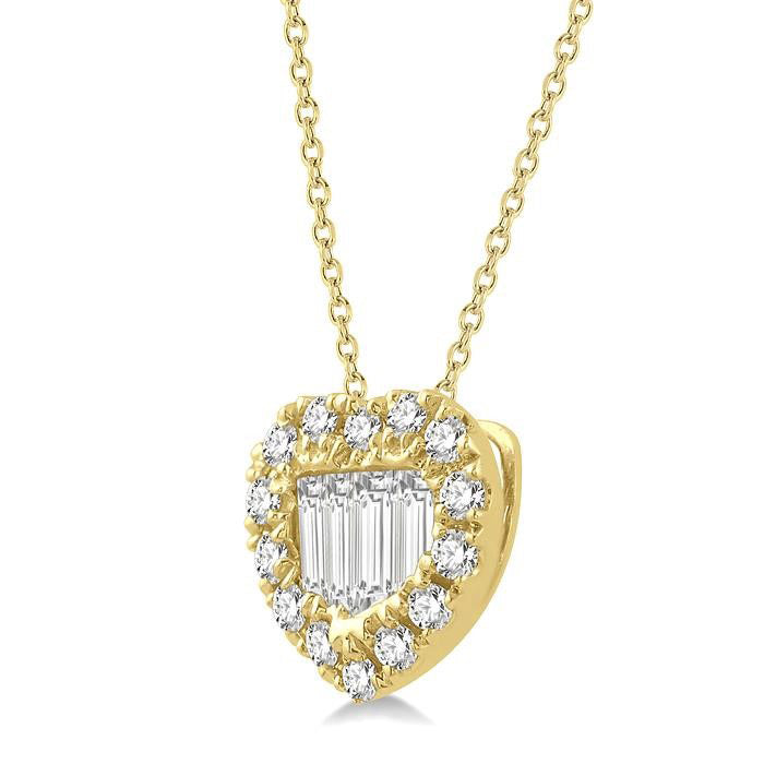 Majesty Riviera Heart Shape Halo Fusion Diamond Fashion Pendant