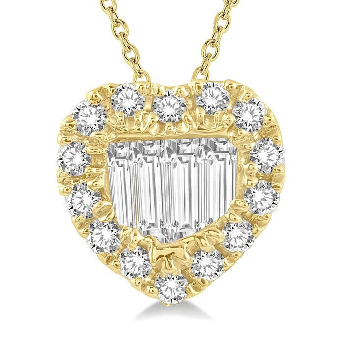 Majesty Riviera Heart Shape Halo Fusion Diamond Fashion Pendant
