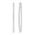 3 Ctw Inside & Outside Round Cut Diamond Hoop Earrings in 14K White Gold