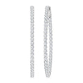 3 Ctw Inside-Out Round Cut Diamond 1/2-Inch Oval Hoop Earrings in 14K White Gold