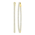2 Ctw Inside-Out Round Cut Diamond 1/2-Inch Oval Hoop Earrings in 14K Yellow Gold