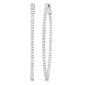 1 Ctw Inside & Outside Round Cut Diamond Hoop Earrings in 14K White Gold
