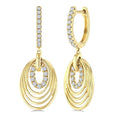 1/3 Ctw Spiral Drop Round Cut Diamond Aeris Gold Fashion earrings in 14K Yellow Gold
