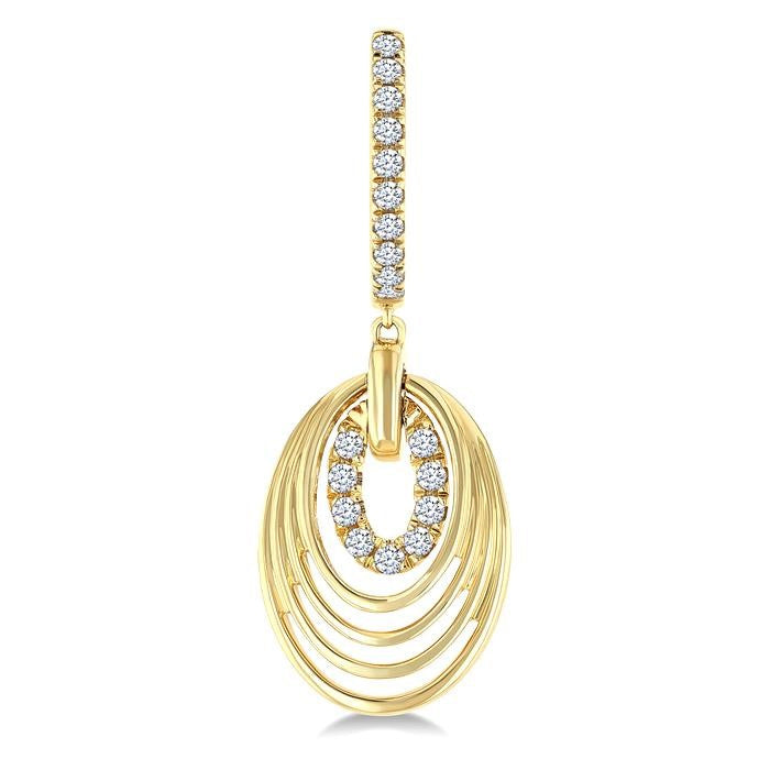 1/3 Ctw Spiral Drop Round Cut Diamond Aeris Gold Fashion earrings in 14K Yellow Gold