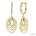 1/3 Ctw Spiral Drop Round Cut Diamond Aeris Gold Fashion earrings in 14K Yellow Gold