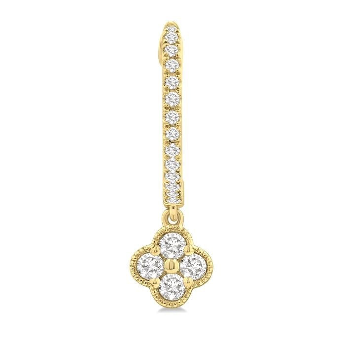 Clover Diamond Huggie Fashion Earrings
