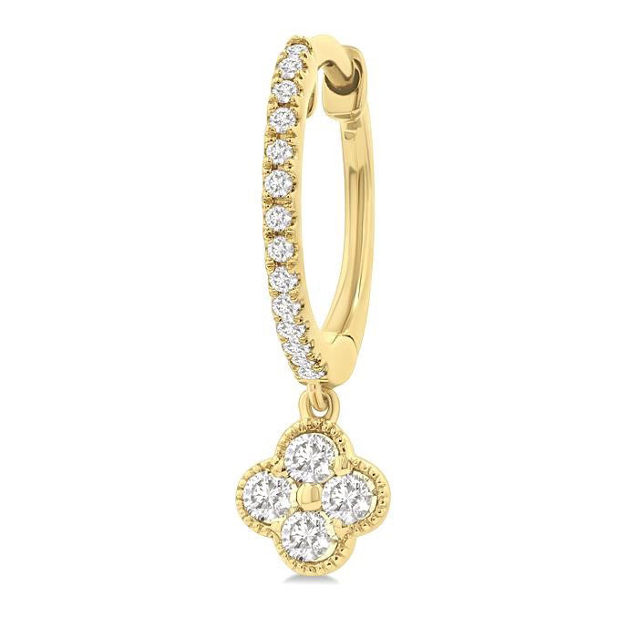 Clover Diamond Huggie Fashion Earrings