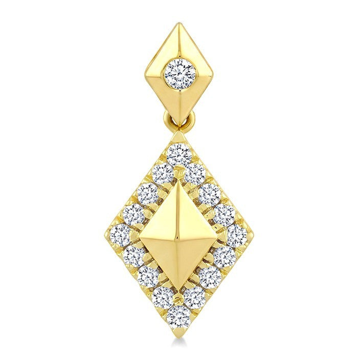 1/4 Ctw Round Cut Golden Glow Diamond Kite Shape Fashion Earrings in 10K Yellow Gold