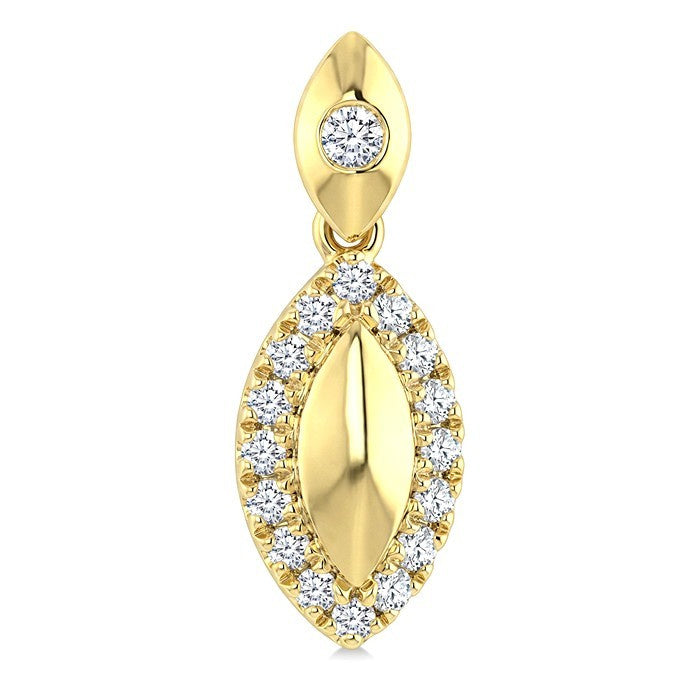 1/4 Ctw Round Cut Golden Glow Diamond Marquise Shape Fashion Earrings in 10K Yellow Gold