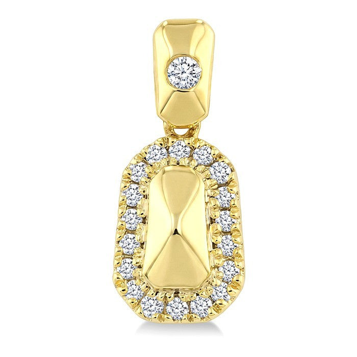 1/4 Ctw Round Cut Golden Glow Diamond Emerald Shape Fashion Earrings in 10K Yellow Gold