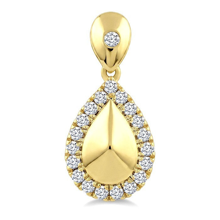 1/4 Ctw Round Cut Golden Glow Diamond Pear Shape Fashion Earrings in 10K Yellow Gold