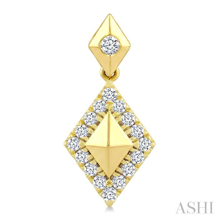 1/4 Ctw Round Cut Golden Glow Diamond Kite Shape Fashion Earrings in 10K Yellow Gold