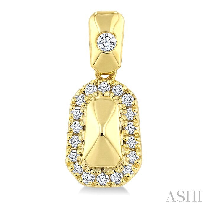 1/4 Ctw Round Cut Golden Glow Diamond Emerald Shape Fashion Earrings in 10K Yellow Gold
