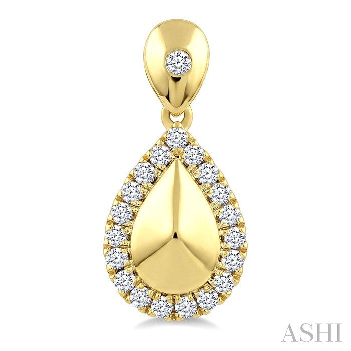 1/4 Ctw Round Cut Golden Glow Diamond Pear Shape Fashion Earrings in 10K Yellow Gold