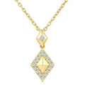 1/6 Ctw Round Cut Golden Glow Diamond Kite Shape Pendant With Chain in 10K Yellow Gold