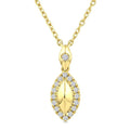 1/6 Ctw Round Cut Golden Glow Diamond Marquise Shape Fashion Pendant With Chain in 10K Yellow Gold