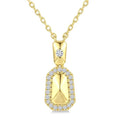 1/6 Ctw Round Cut Golden Glow Diamond Emerald Shape Fashion Pendant With Chain in 10K Yellow Gold