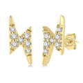 Lightning Bolt Shape Petite Diamond Fashion Earrings