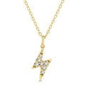 1/10 Ctw Lightning Bolt Round Cut Diamond Petite Fashion Pendant With Chain in 10K Yellow Gold