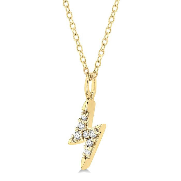 Deneuve Grandeur Lightning Bolt Petite Diamond Fashion Pendant