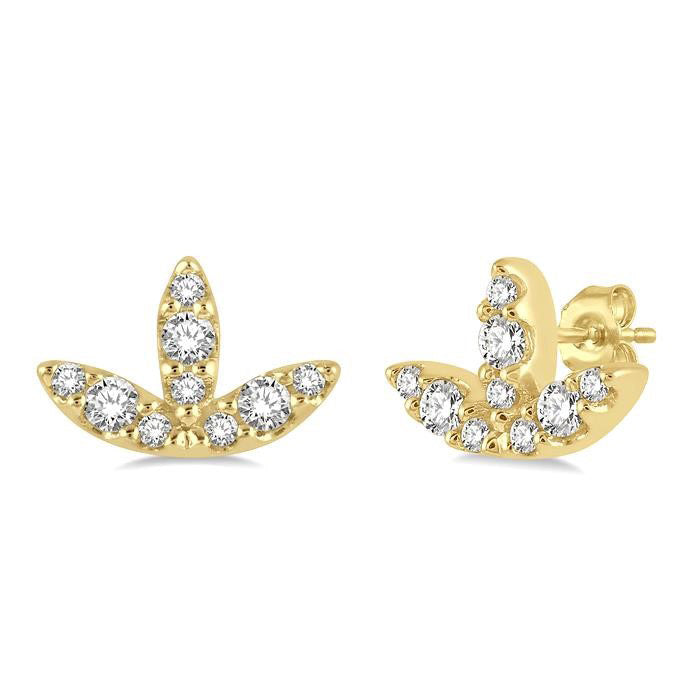 Leaf Petite Diamond Fashion Earrings