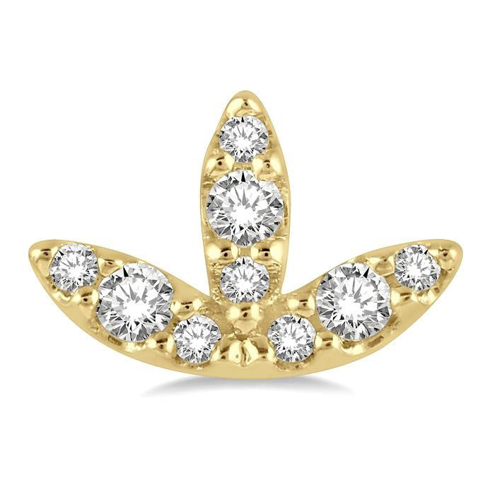 Leaf Petite Diamond Fashion Earrings