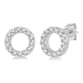1/10 Ctw Circular Round Cut Diamond Petite Fashion Earrings in 10K White Gold