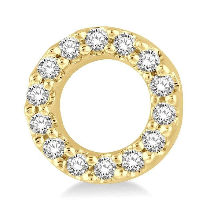 1/10 Ctw Circular Round Cut Diamond Petite Fashion Earrings in 10K Yellow Gold