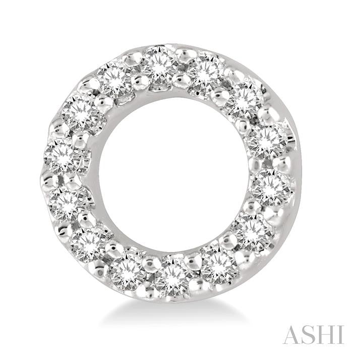 1/10 Ctw Circular Round Cut Diamond Petite Fashion Earrings in 10K White Gold