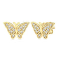 1/10 Ctw Petite Butterfly Round Cut Diamond Fashion Stud Earrings in 10K Yellow Gold