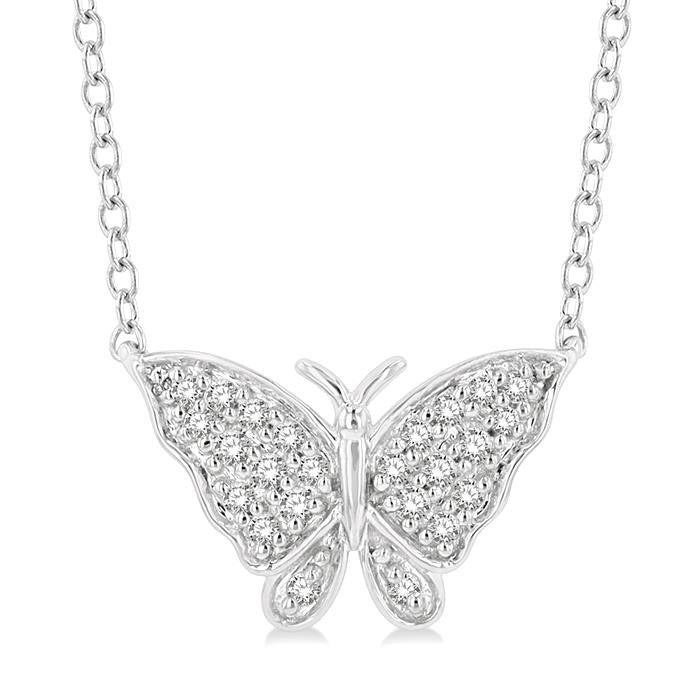 Evadne Mallow Butterfly Petite Diamond Fashion Pendant